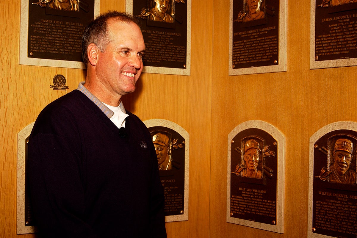 Ryne Sandberg in Hall of Fame jersey